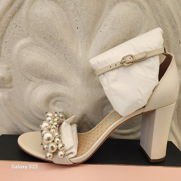 NIB Kate Spade Rosa Pearl Leather Heels. Size 9 - Picture 2 of 15